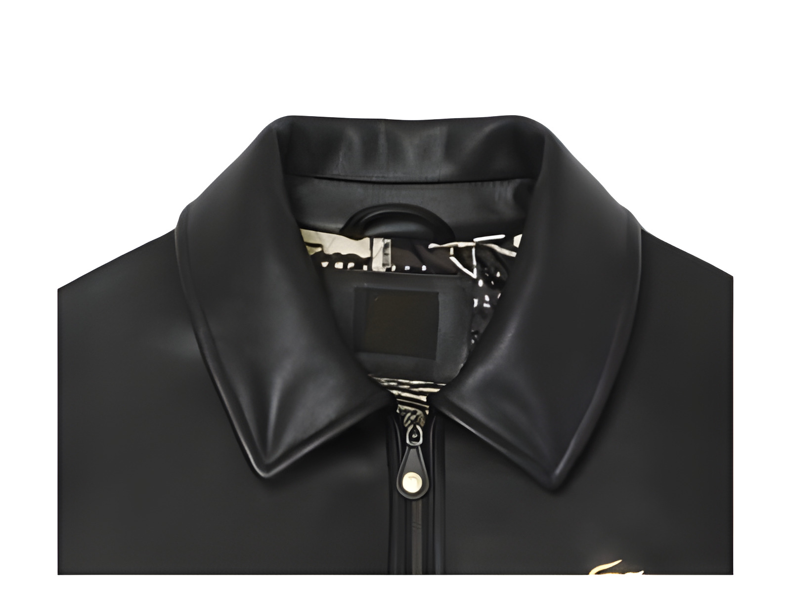 black leather baseball jacket