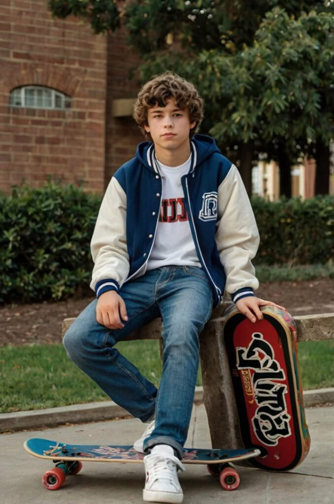Hooded Varsity Jacket Mens