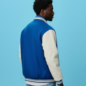 Custom Blue Varsity Jacket Premium Wool & Leather, Personalized Design - Image 4