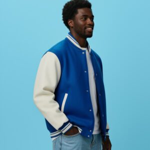Custom Blue Varsity Jacket Premium Wool & Leather, Personalized Design - Image 5