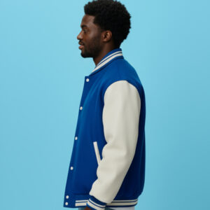 Custom Blue Varsity Jacket Premium Wool & Leather, Personalized Design - Image 6