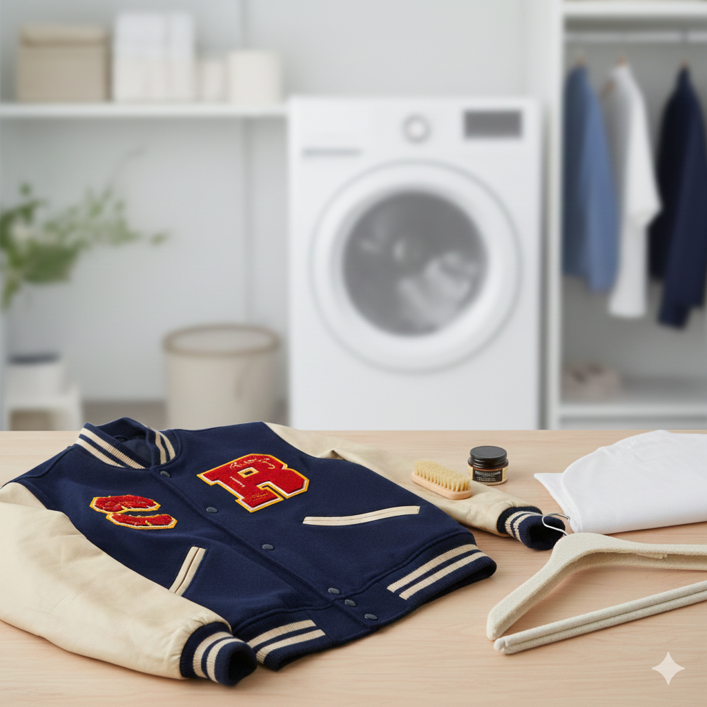 care Letterman Jacket After Patch Attachment