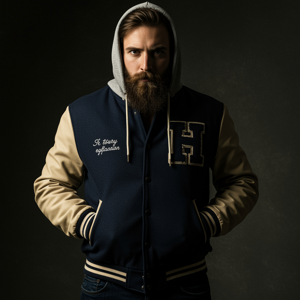 hooded letterman jacket supplier custom
