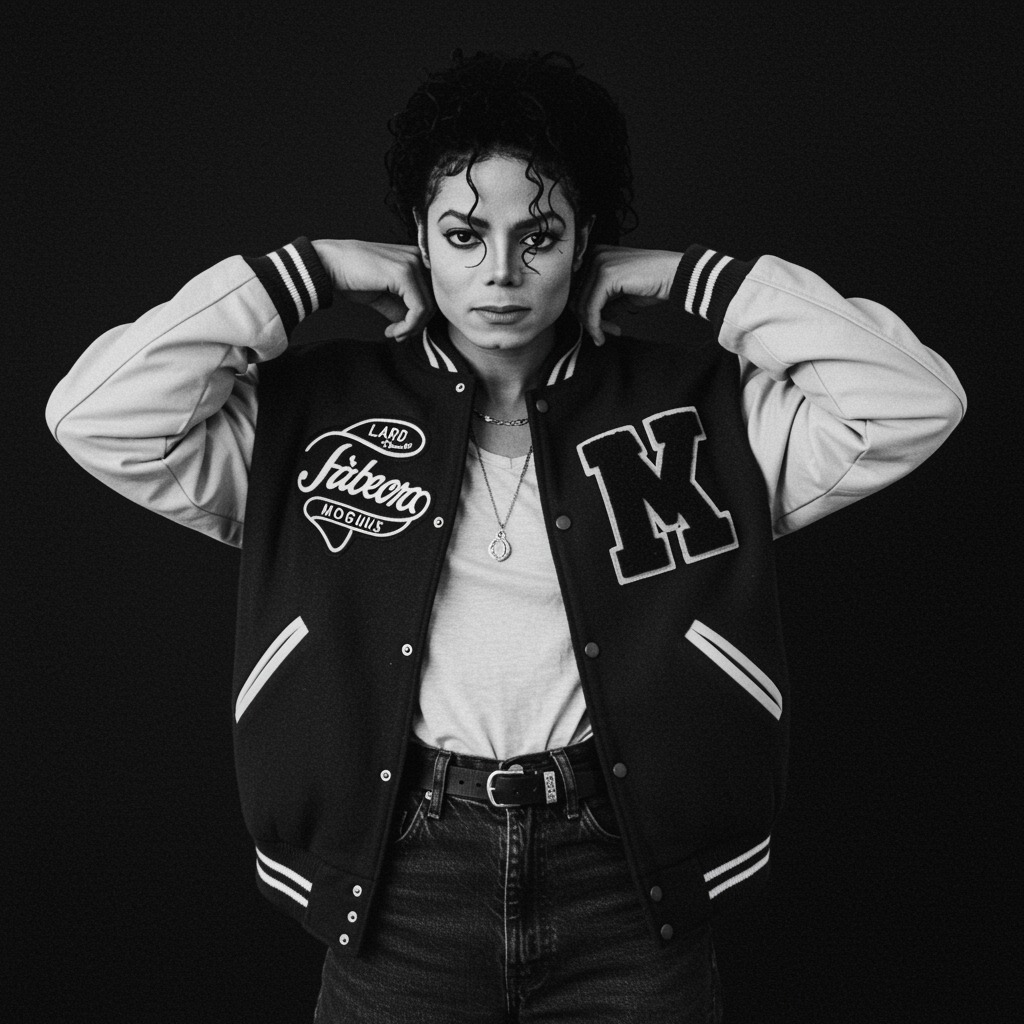 Michael Jackson old fashion varsity jacket style
