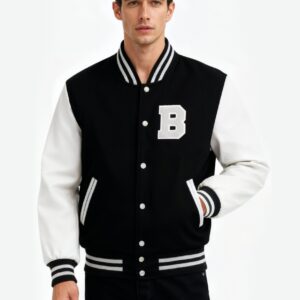 Custom Black and White Letterman Jacket