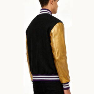 Custom Black and Gold Varsity Jacket - Image 2
