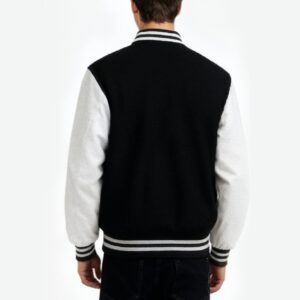 Custom Black and White Letterman Jacket - Image 4