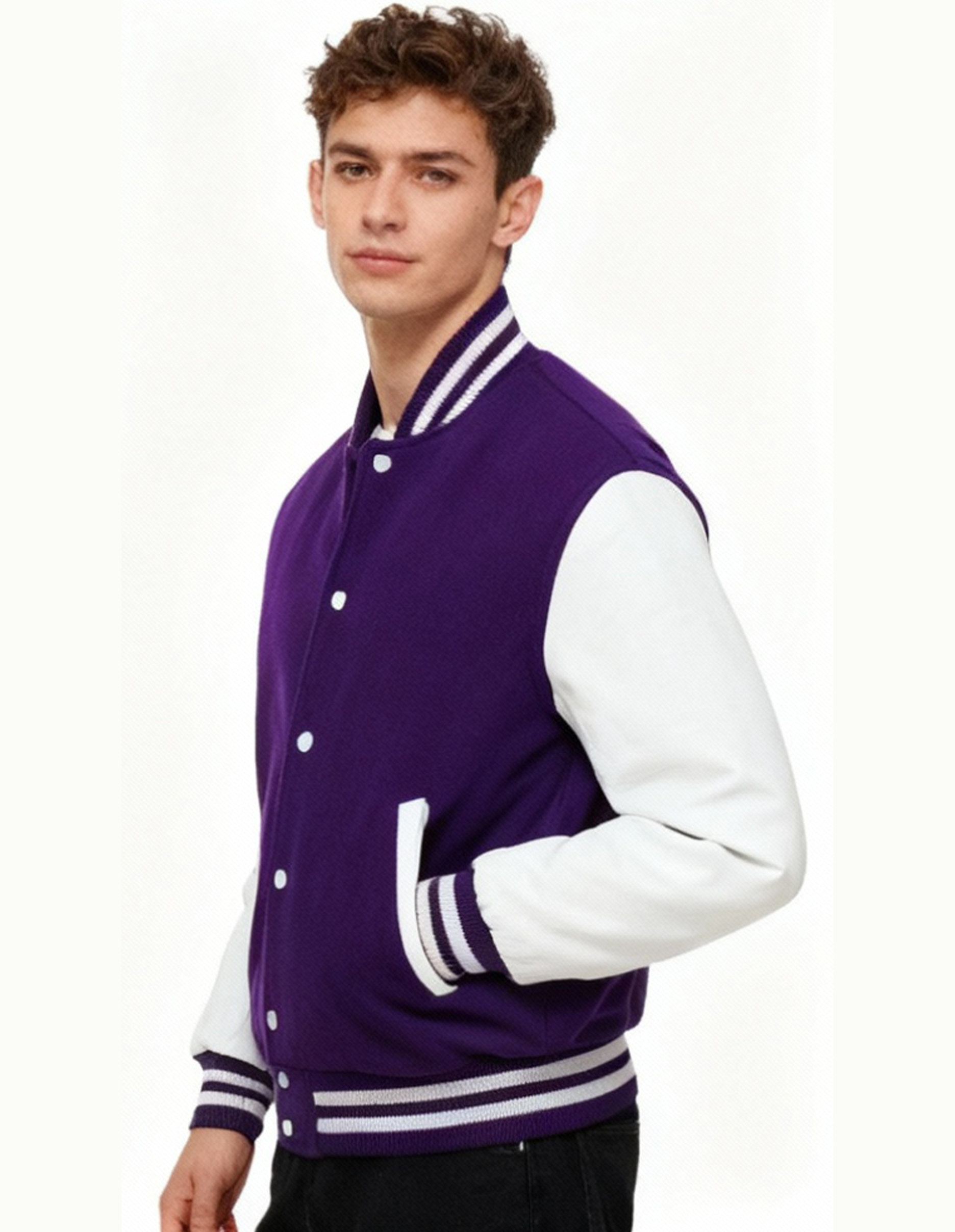 purple white varsity jacket - Image 2