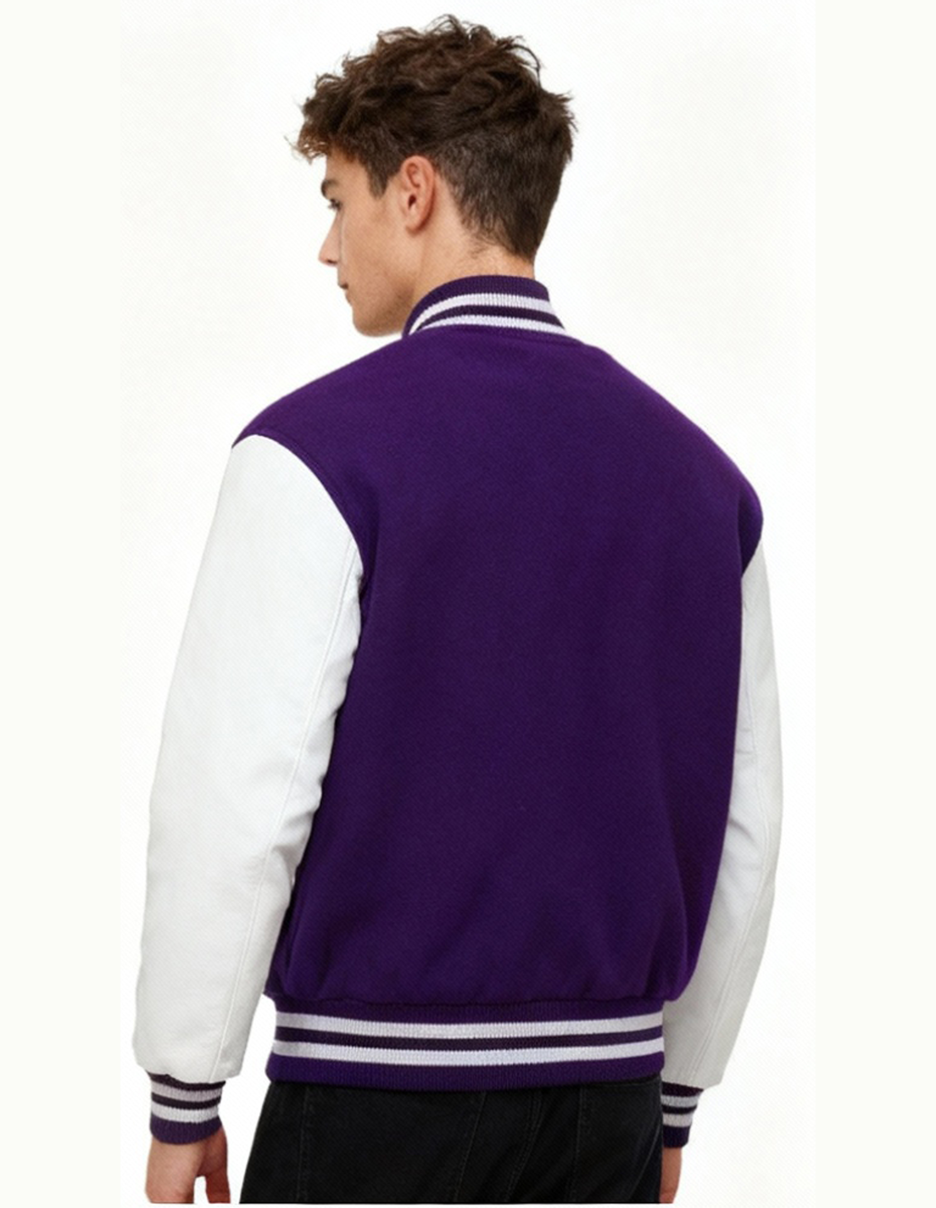 purple white varsity jacket - Image 4