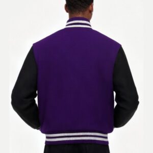 Premium Purple and Black Varsity Jacket Fully Custom Made your Own Design - Image 3