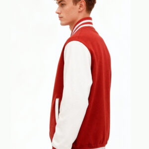 Custom Red White Varsity Jacket Premium Wool & Leather, Personalized Design - Image 4