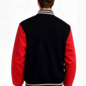 Letterman Varsity Jacket Red and Black for Men & Women - Image 2
