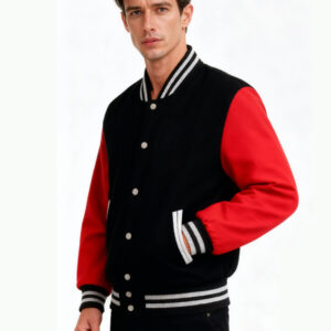 Letterman Varsity Jacket Red and Black for Men & Women