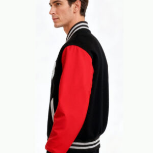 Letterman Varsity Jacket Red and Black for Men & Women - Image 3