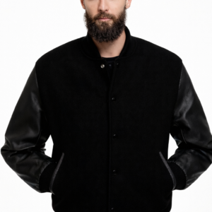 black varsity jacket