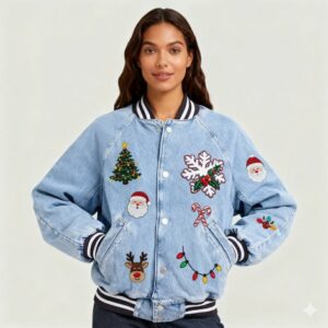 christmas jean jacket