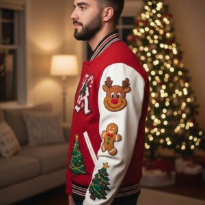 Christmas Varsity Jacket Top 2025 Holiday Style - Image 3