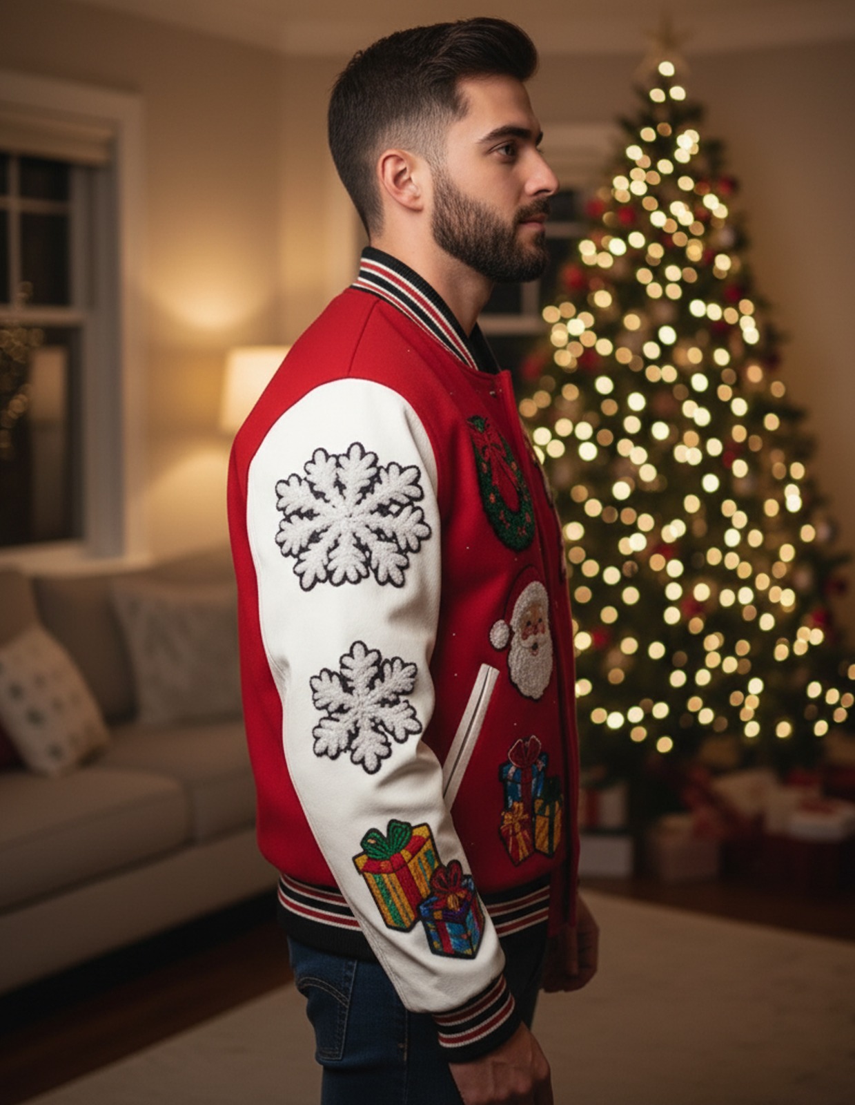 Christmas Varsity Jacket Top 2025 Holiday Style - Image 4