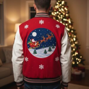 Christmas Varsity Jacket Top 2025 Holiday Style - Image 2