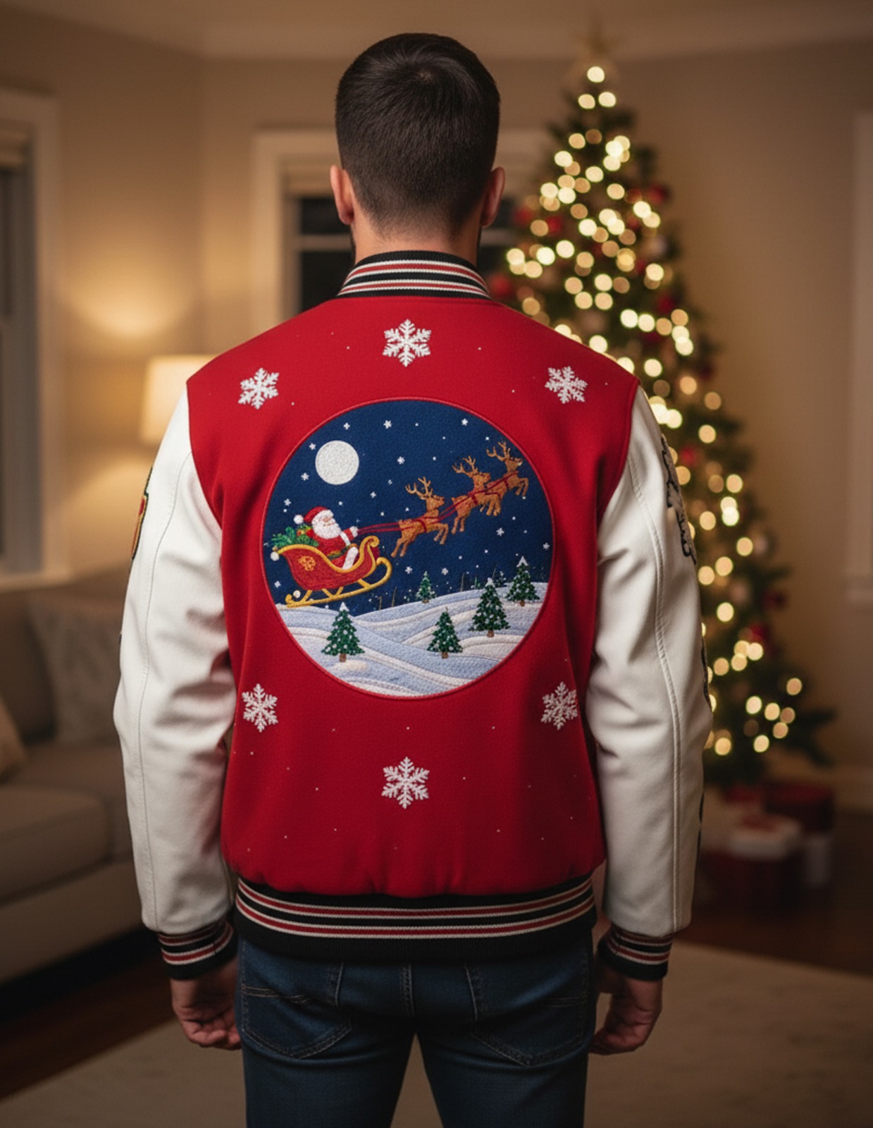 Christmas Varsity Jacket Top 2025 Holiday Style - Image 2