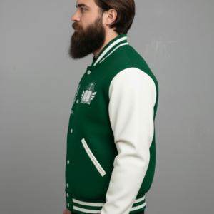 Jesus embroidered green white jacket