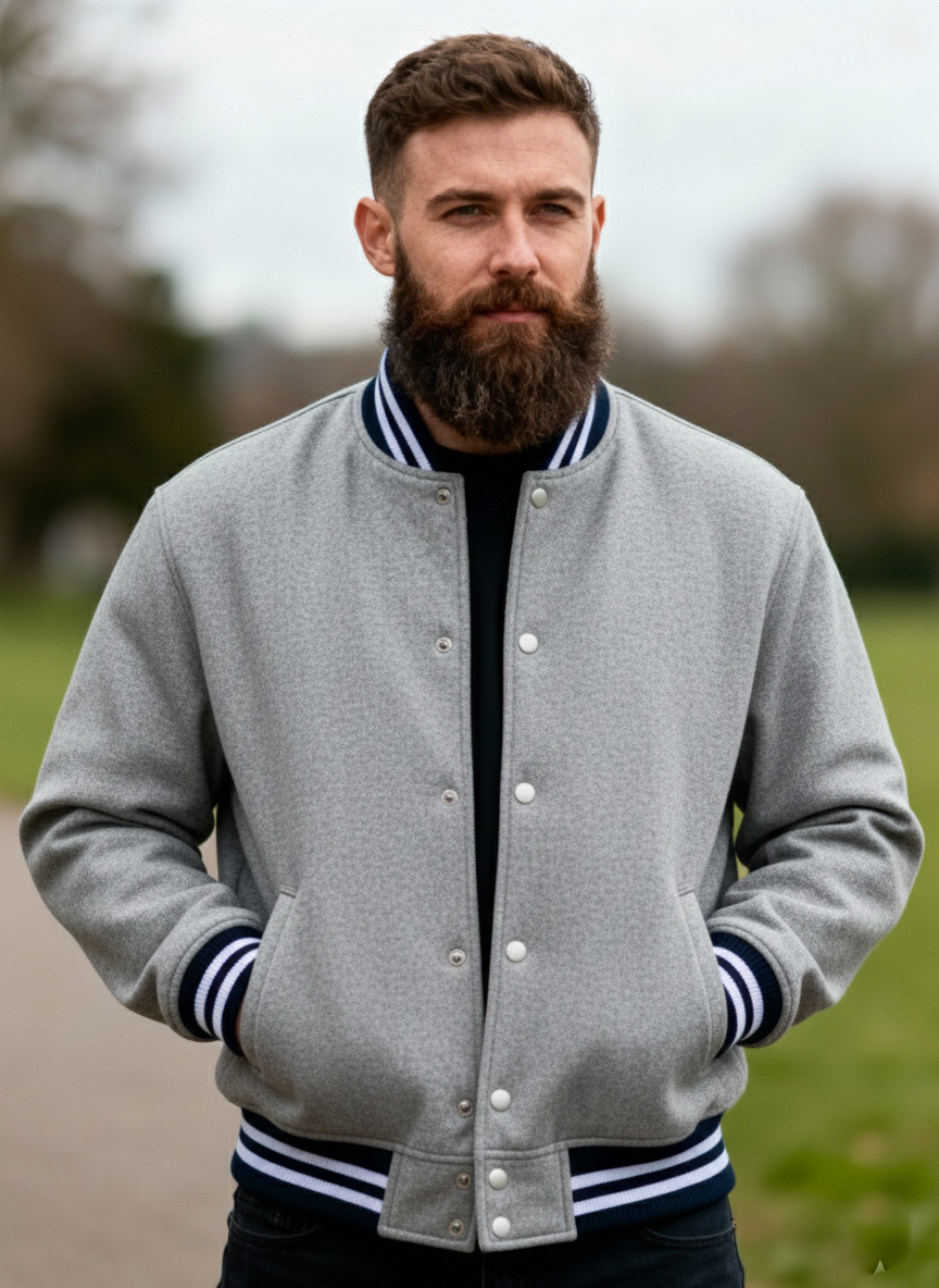 Grey Varsity Jacket