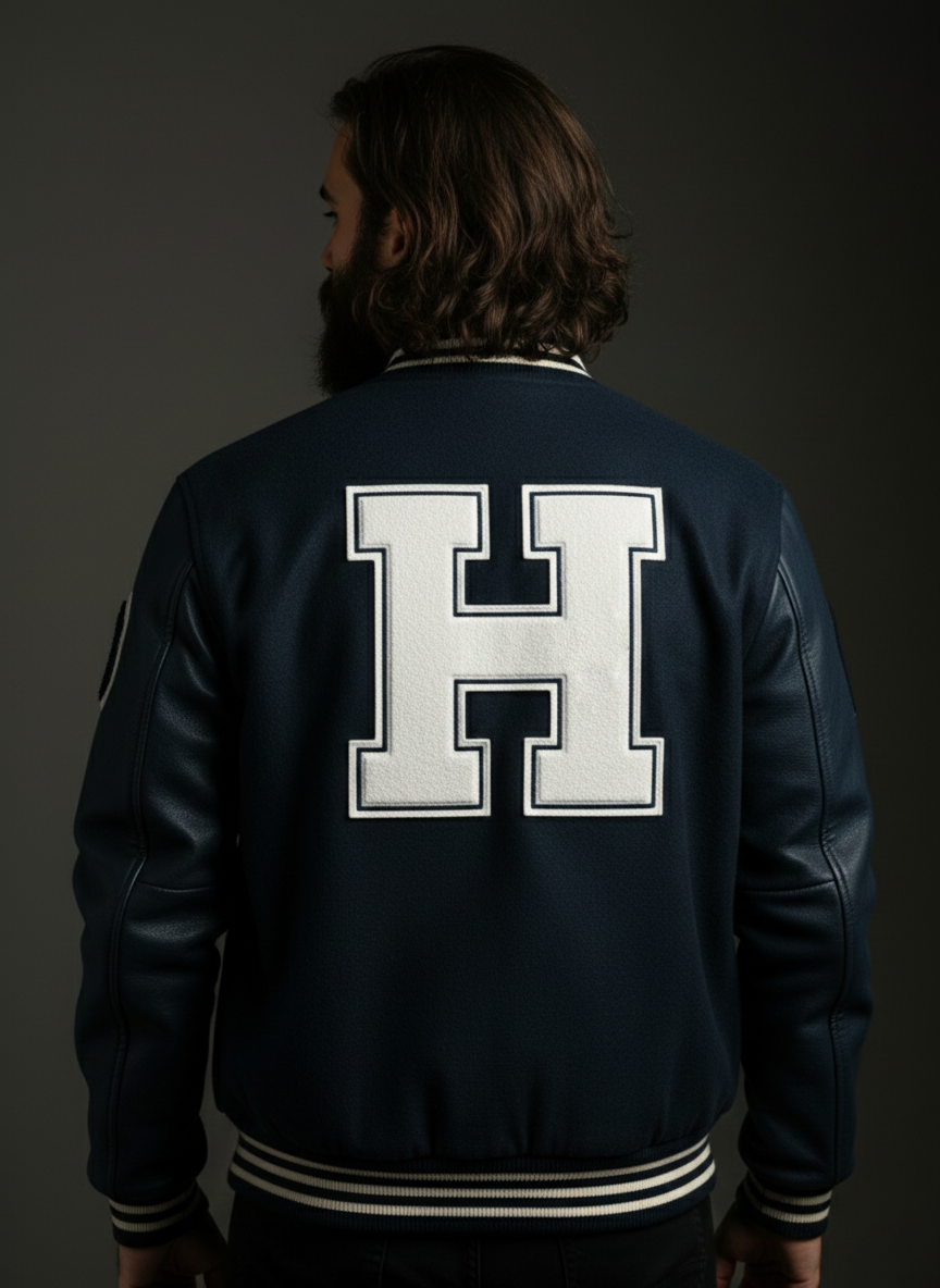 h letterman jacket blue