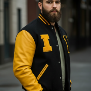 letterman jacket black and yellow