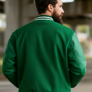 varsity jacket in green