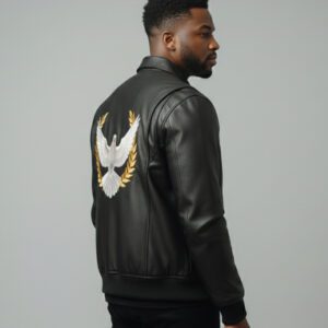Christian fashion leather jacket