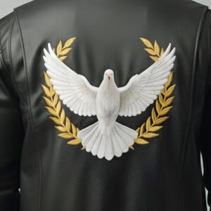 Christian outerwear leather jacket