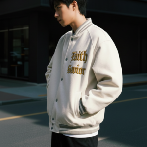 Faith Savior varsity jacket