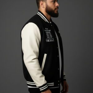 Muhammad Ali leather sleeve varsity Jacket