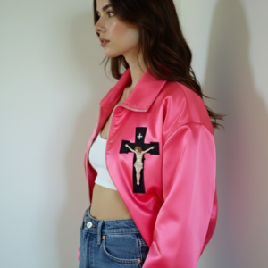 Pink Jesus letterman Jacket