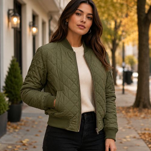 Women Quilted Bomber Jackets