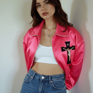 Pink Jesus Varsity Jacket