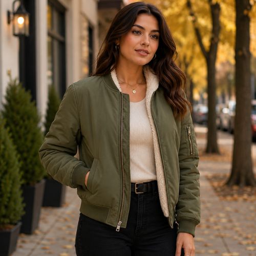 women Fleece-Lined Bomber Jackets