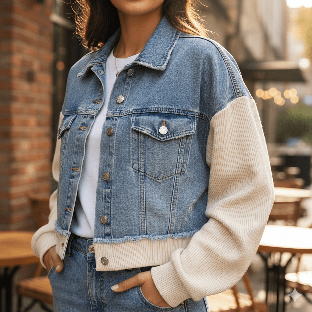Cropped Denim Jacket manufacturer