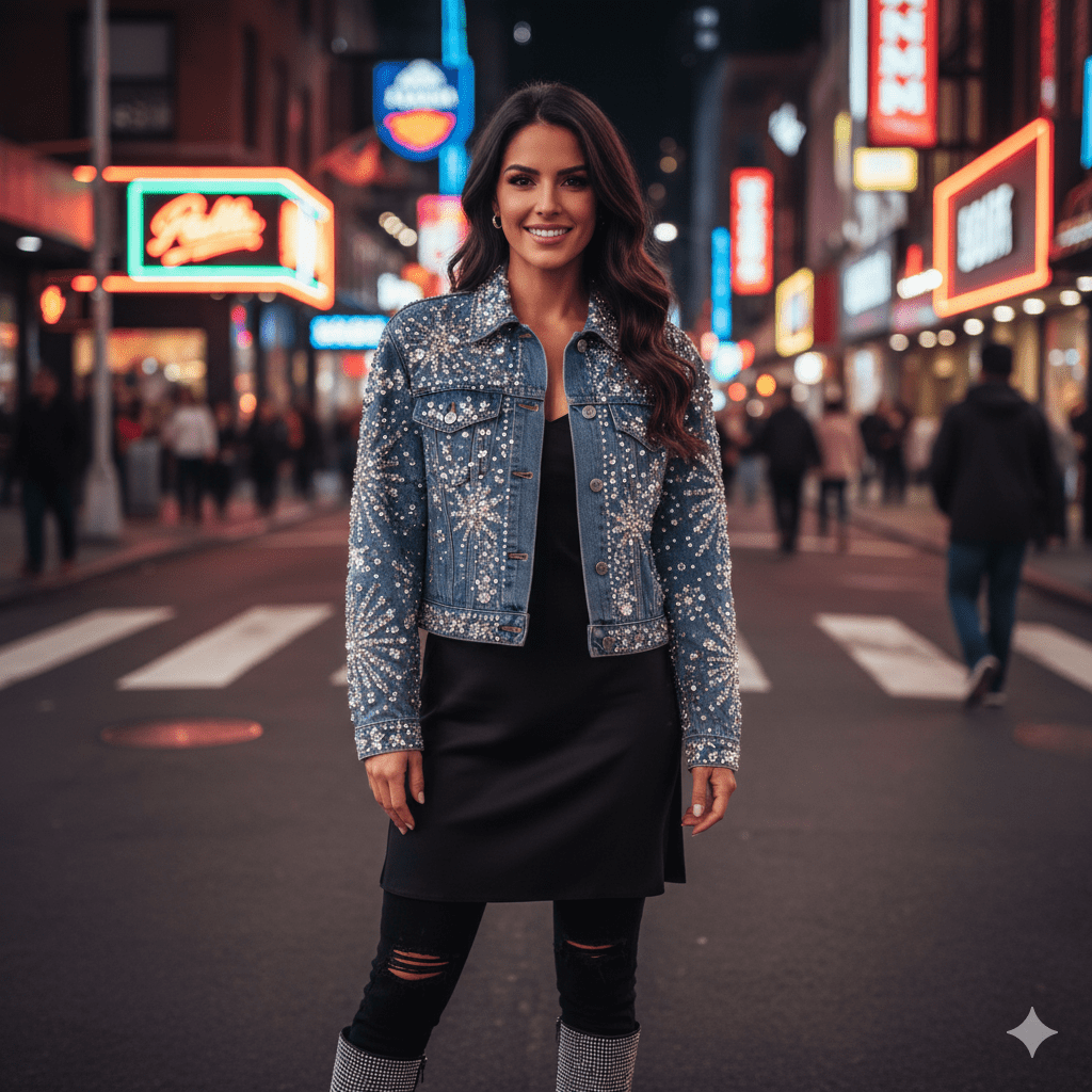 Rhinestone Denim Jacket manufacturer