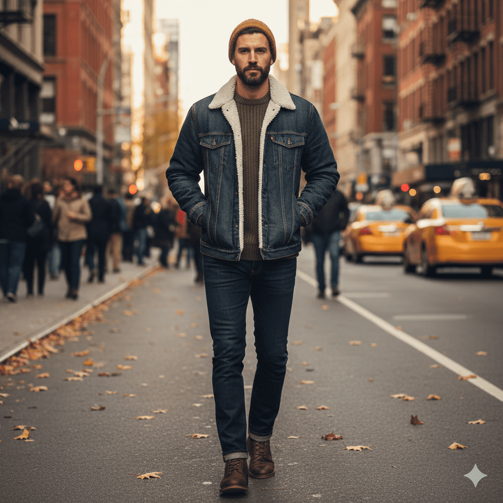 Sherpa Lined Denim Jacket