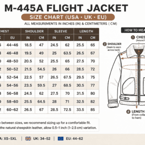 M-445A Flight Jacket size chart