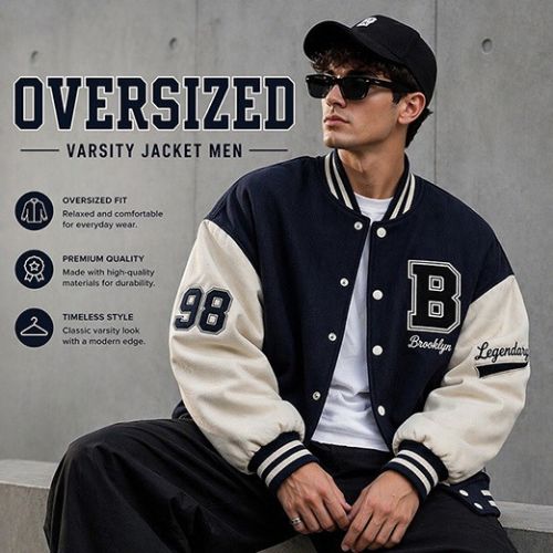 Oversized Varsity Jacket men