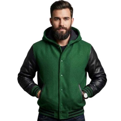 Hooded varsity jacket manufacturer