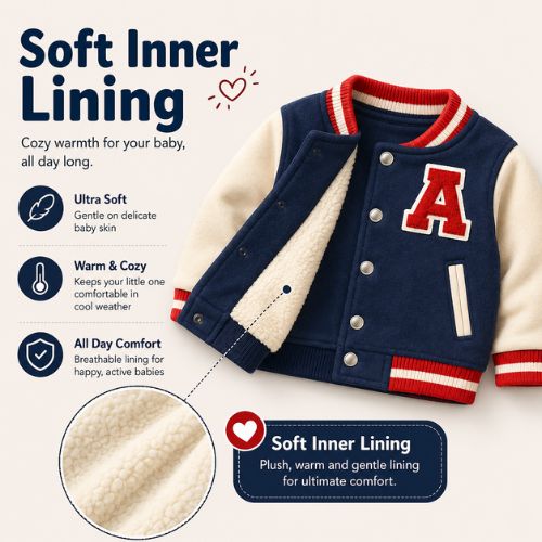 Soft Inner Lining for kids varsity jacket