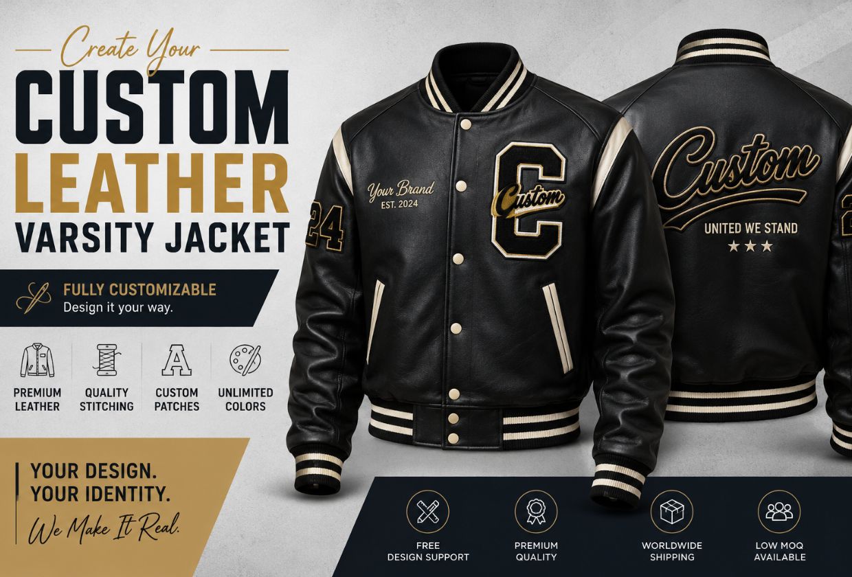 Custom Leather Varsity Jacket Luxury Bold & Streetwear Style