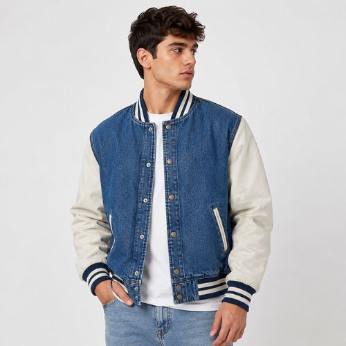 Denim Varsity Jacket men