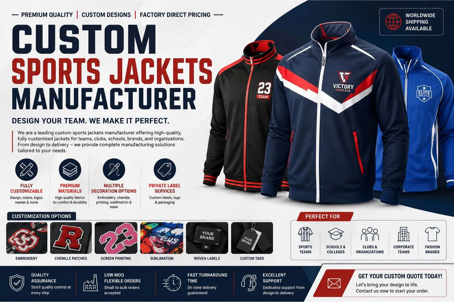 Custom Sports Jackets Manufacturer