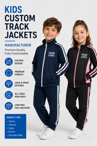 kids custom track jackets manufacturer