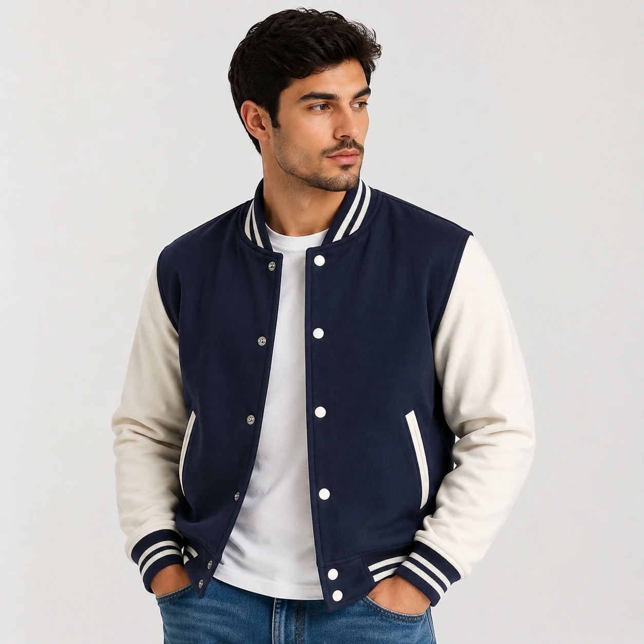 Cotton Fleece baseball jacket