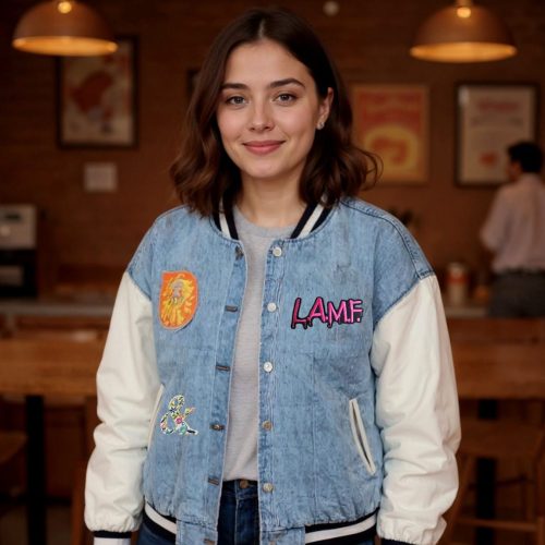Denim varsity jacket manufacturing